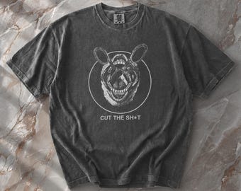 Cut The Shit Scissors Mouth Shirt - Chronically Online Burnout Present - Feral Boundary Setter Gift - Cursed Grunge Graphic Tee