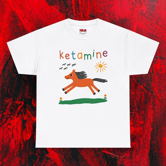 Funny Shirt, Ketamine Horse Tshirt, Cute Meme T Shirt, Ketamine Graphic Tee, EDM Festival Outfit, Oversized Washed Tee, BFF Gifts
