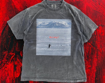 But Why Penguin Graphic T-shirt - grappig nihilistisch wandelshirt voor avonturier