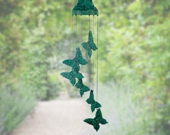 Butterfly Bell Wind Chime Garden Decor, Alloy Wind Chime, Handmade Vintage, Doorbell Ornament, Courtyard Decor, Porch Decor, Home Decor