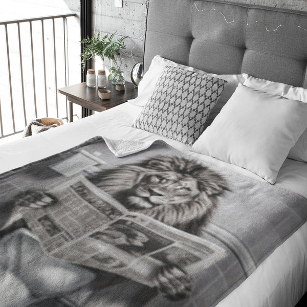 kuschelig warme Decke Geschenk für Ihn perfektes Geschenk für Sie Sofa Decke Caoch Decke Funny Lion Design einzigartige TV Decke Tagesdecke