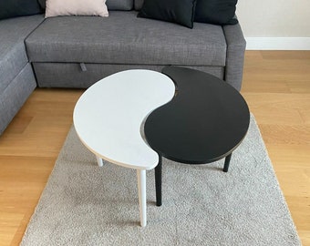 Wood Modern Coffee table,Ying Yang Table,Tea Table, Comma Table, Double Table