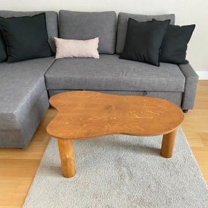 Wood Modern Style Coffee , Tea Table, Mid Centruy Coffee Table,  Funky Coffee Table, Curved Coffee Table, Unique Coffee Table, Oval Coffee