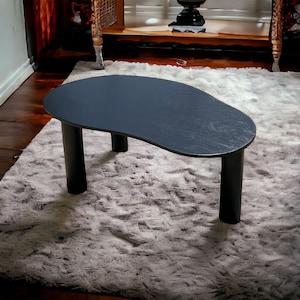 Walnut Oval Coffee Table: Modern Rustic Wood Ellipse Table