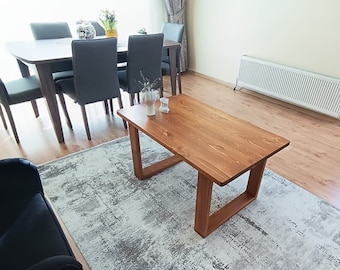 Wood Modern Coffee Table, Coffee Table, Live Edge Coffee Table, Solid Wood Coffee Table, Oval Coffee table