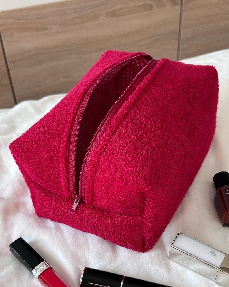 Red - Handmade Cotton Multipurpose Cosmetic/Toiletry Bag