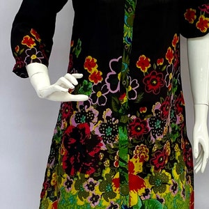 Floral Overshirt Dress: 3/4 Sleeve Tunic Shirt