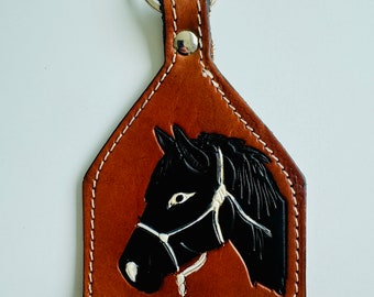 Horse Keyring | Large Leather Keyring | Tackroom Keyring | Yard Keyring | Cowboy Keyring | Hippy Keyring | Oversized Keyring | Key Tag