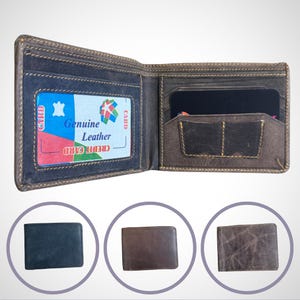 Herren Geldbörse aus Leder | Schlanke Leder Geldbörse | Bi-Fold Geldbörse | Leder Kartenetui | Braune Leder Geldbörse | Geschenk für Ihn | Trauzeuge Geschenk