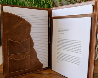 Mappe Leder Wildleder Handmade: Boot Stitch Präsentationsmappe, Schreibtisch Organizer