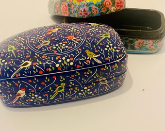 Hand-Painted Kashmiri Gift Box: A Treasured Keepsake | Indian Jewellery Box | Trinket Box | Papier Mache Trinket Box | Vintage