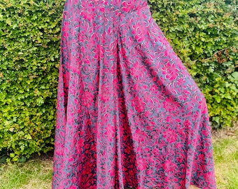 Silk Blend Palazzo Culottes: Wide Leg Trouser Skirt, Size 16+