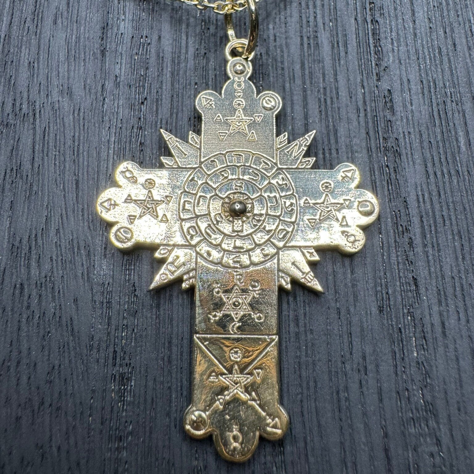 Rosy Cross Pendant in Bronze - Hermetic Order of the Golden