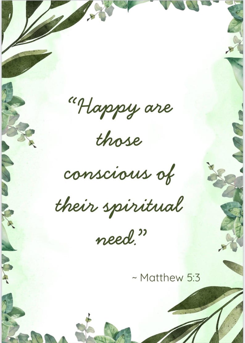 2026 JW Year Text Printable. Matthew 5:3 Scripture Art. Spiritual ...