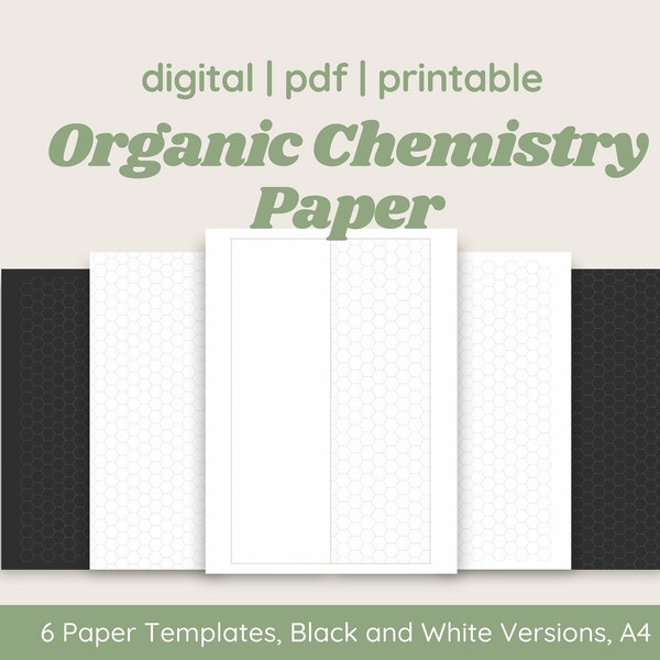 Hexagonal Paper Template | Goodnotes Template | A4 | Organic Chemistry Notes | Chemistry Paper | A Level Chemistry | Printable Paper