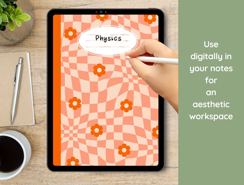 Groovy Retro Notebook Digital Notebook Covers | 16 Cute Fun Designs ...