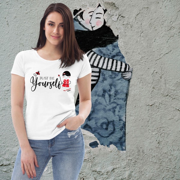 T-shirt Just Be Yourself avec Coccinelles Porte-Bonheur