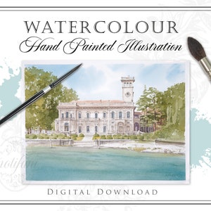 Ready-to-use Wedding Venue Watercolor for Invitation, Save the Date, Wedding Stationery Suite, Hand Painted Illustration, DIGITAL FILE