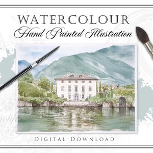 Ready-to-use Wedding Venue Watercolor for Invitation, Save the Date, Wedding Stationery Suite, Hand Painted Illustration, DIGITAL FILE
