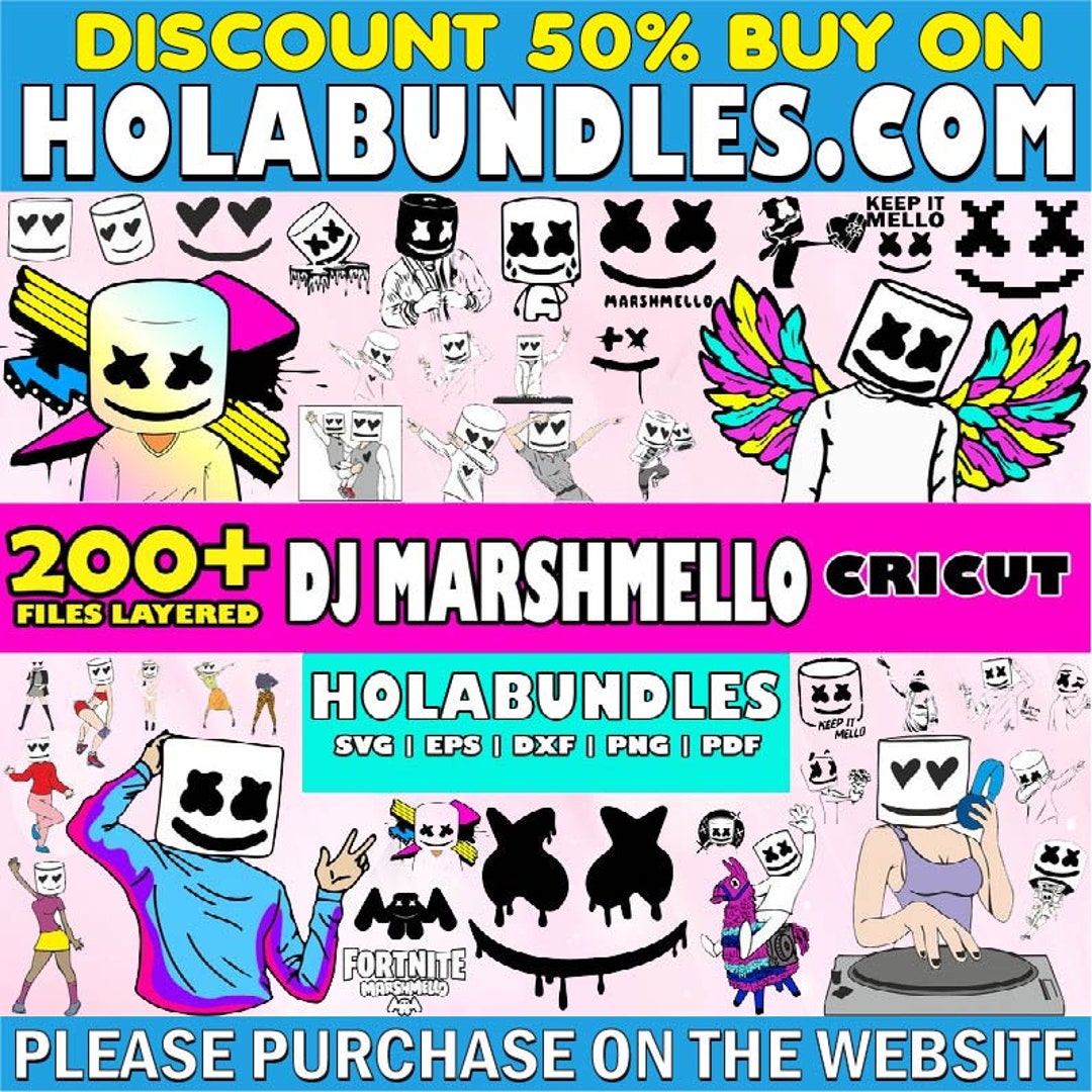 Marshmallow Svg, Dj Marshmello Svg for Cricut, Marshmello Font