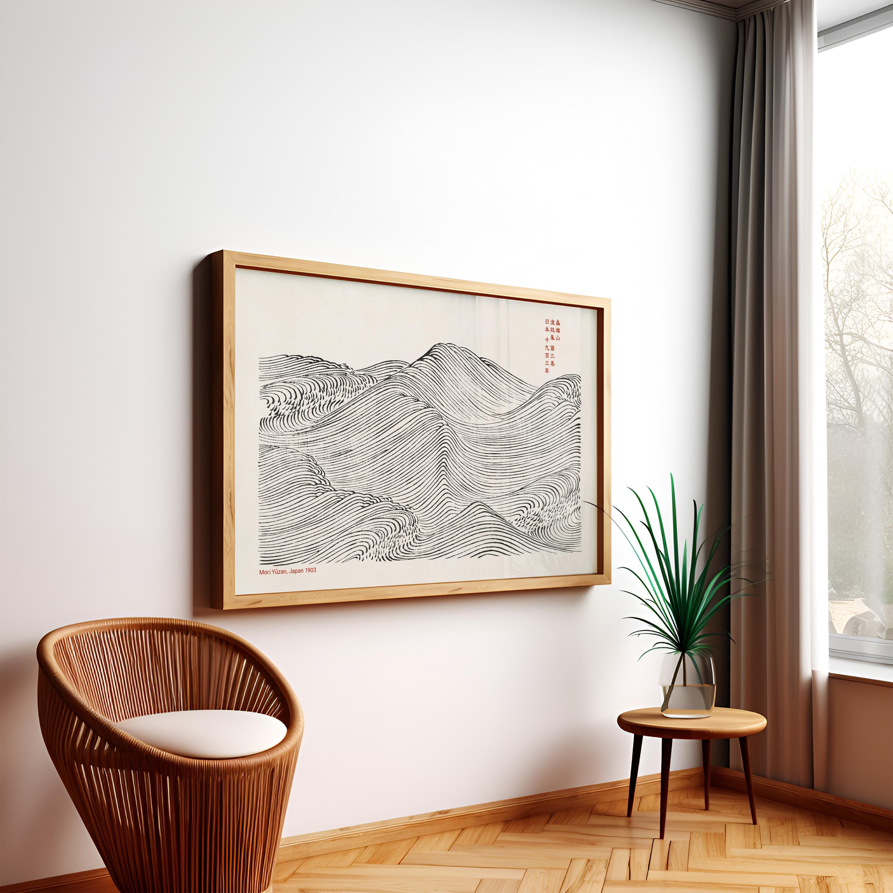 Japanese Waves by Mori Yūzan - XL Wall Poster, Vintage Japandi