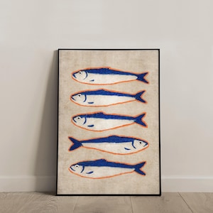 Vintage Sardines Art Print: Coastal Kitchen Decor (Digital Download)