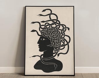 Medusa Art Print: Greek Mythology Illustration (Digital Download)