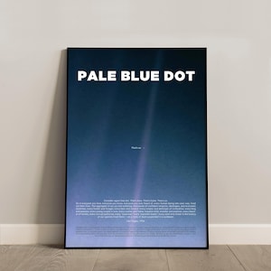Carl Sagan Pale Blue Dot print poster, Carl Sagan quote, Voyager 1 Planet Earth photo, Earth portrait, NASA Print, Astronomy Print