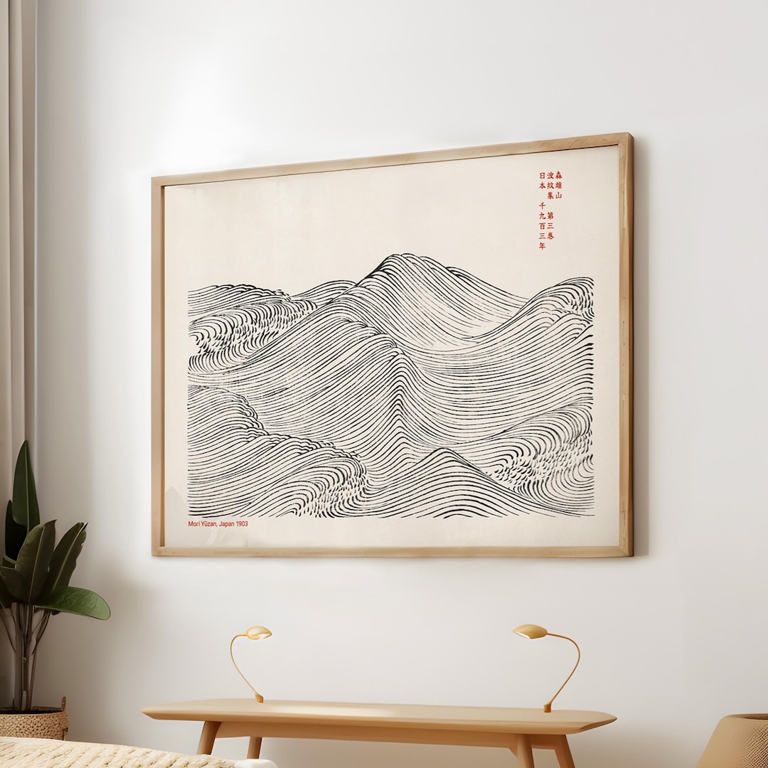 Japanese Waves by Mori Yūzan - XL Wall Poster, Vintage Japandi