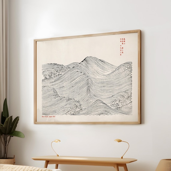 Japanese Waves by Mori Yūzan - XL Wall Poster, Vintage Japandi