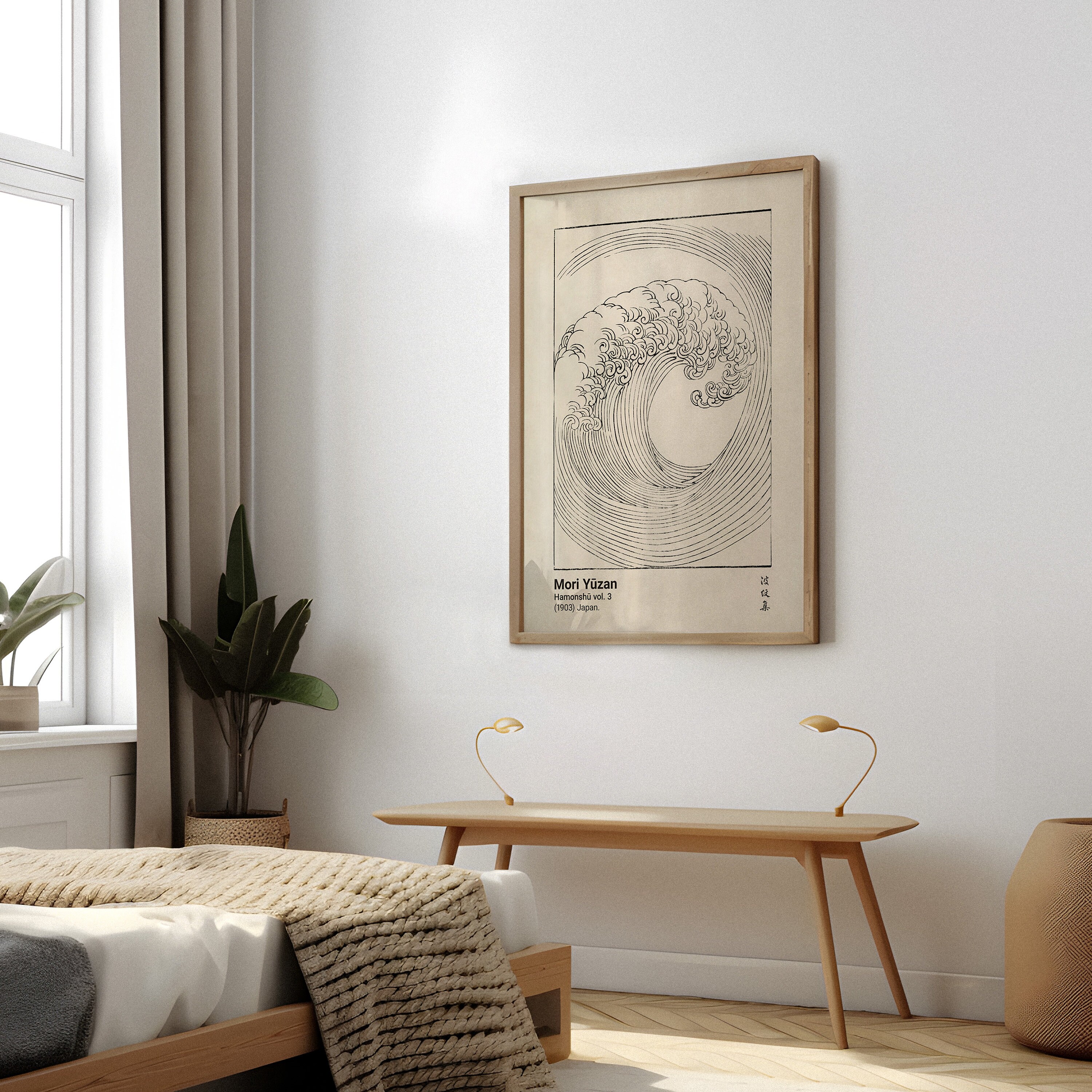 版画 onchanmant Japanese Vintage Waves, Japanese Poster, Hamonshu Book, Mori