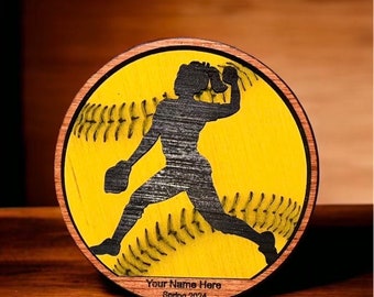 Customizable Softball Wall Decor| Softball Customizable Gifts | Pitching | Infield/Outfield Plaque | Memorabilia | Award Plaque | All Stars