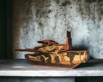 Military Tank,  Multi-layered carved wood,  Veteran Decor, Military Decor, Patriotic Art, Patriotic Gifts, Military Gifts, Veteran, Army