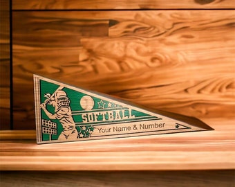 Customizable Softball Wall Decor| Softball Customizable Pennats | Gifts | Batter Pennant Memorabilia | Award Plaque | All Stars | Fast Pitch
