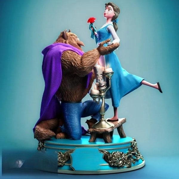 3D Printable Beauty and the Beast Statue - A Tale as Old as 3D Printing!