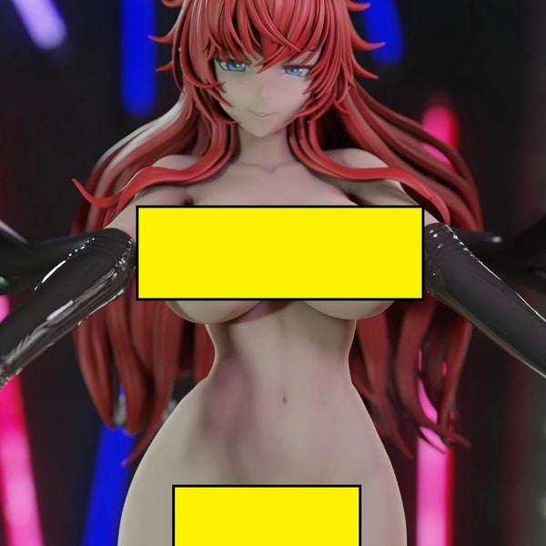 3D Printable Rias Gremory Statue - A Stunning Red-Haired Beauty!