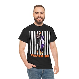 Tee Higgins Tee&#39;em Up T-Shirt, Football Fans Gift, Randy Moss Inspired Tee, Unisex Cotton Shirt, Sports Apparel, Touchdown Tee, Fan Gear