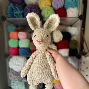 Crochet Bunny Snuggler/ Lovey Plush Toy