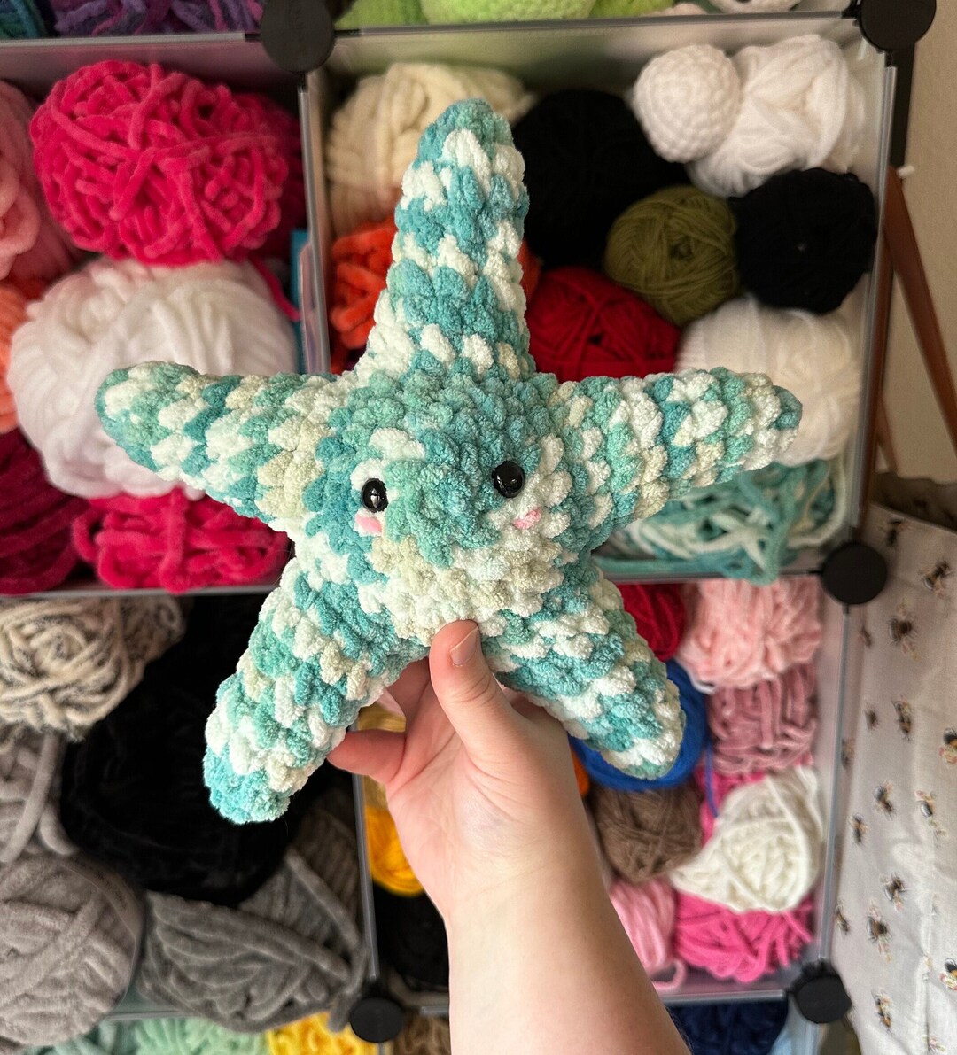 Juguete de peluche Amigurumi de estrella de mar de ganchillo