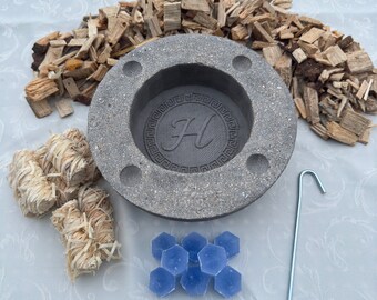 HADES BOWLS fire bowl / table fireplace / scented fireplace made of special concrete scented troughs for essential oils - starter set table fire terrace / balcony