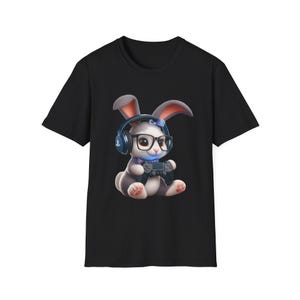 Happy Easter Day Bunny Egg Video Game Cute Gamer Bunny T-Shirt Tee, Perfect Gift for Gamers, Birthday, Casual Wear, Easter, Funny Design