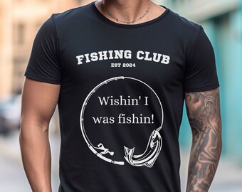 Fishing Club Shirt Men Fishing TShirt Funny Fishing T shirt Fishing Graphic Tee Fishing Gift For Dad Fisherman Top Salmon Shirts Hook Shirt