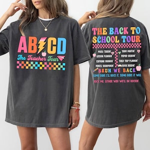 Retro Teacher Tour Shirt ABCD Teacher Tour Back To School Shirt End of Year T-shirt Teacher Gift Teacher T-shirt Elementary School Tee Teach