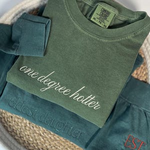 Embroidered Custom Comfort Colors Long Sleeve Tee Custom Your Text Embroidered Soft Long Sleeved Tee Personalized Text Long Sleeve Top