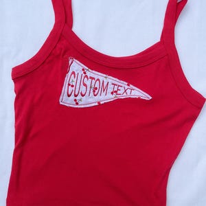 Custom Pennant Tank Patchwork Top Customizable Gift Senior Tank Football Tank Games College Merch Embroidered Baby Tee Custom Tank Top Y2K