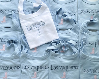 Custom Embroidered Spaghetti Strap Tank Top: Bridal Party, Bachelorette, Y2K Style