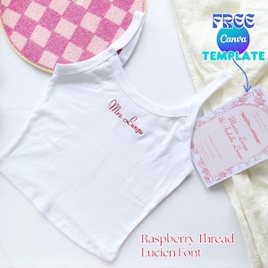 Tee-shirt bébé brodé à bretelles fines personnalisé Débardeur personnalisé femme recadrée côtelé pour bébé