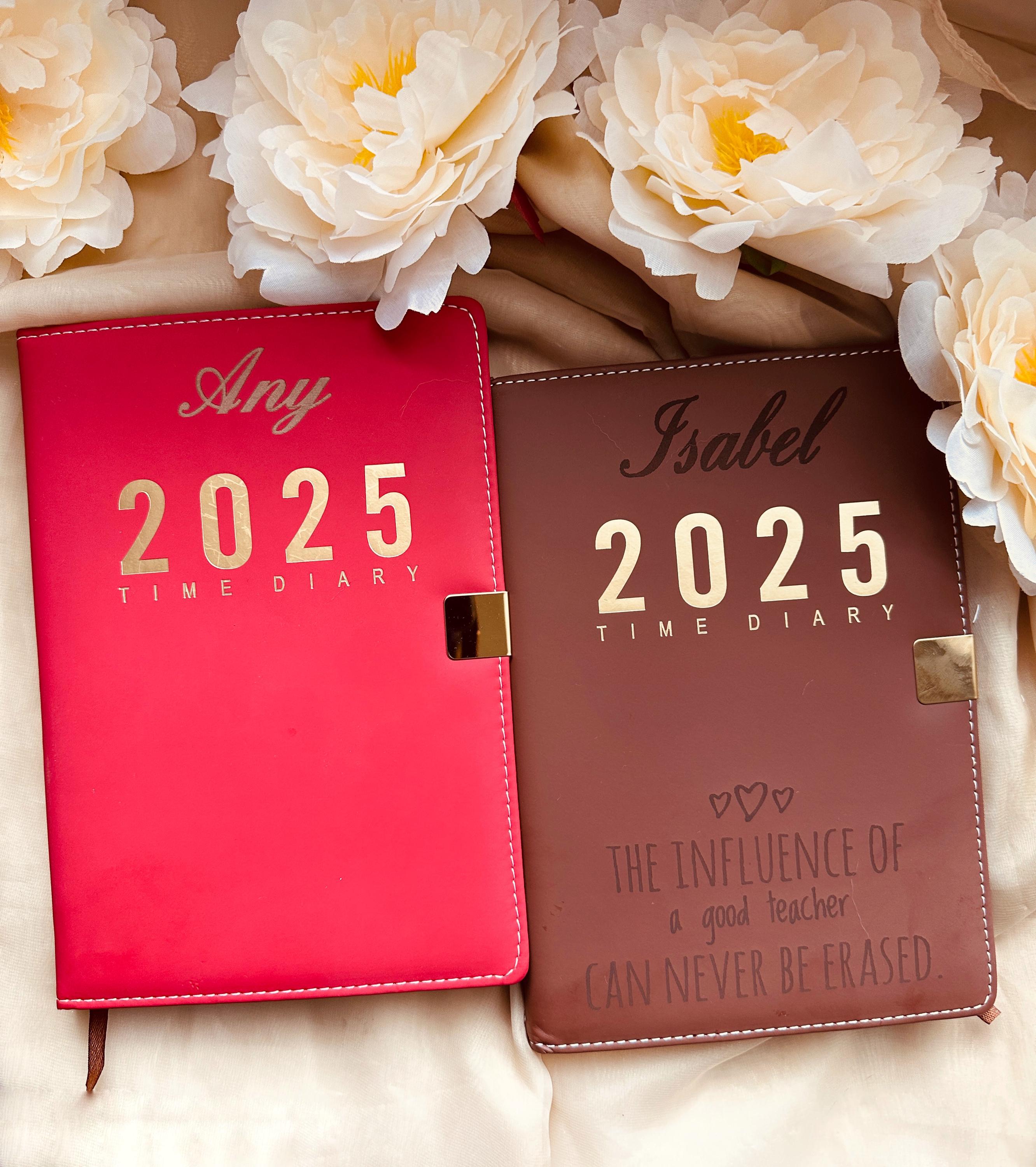 Custom Laser Engraved 2025 Planner: Personalized Faux Leather Notebook ...