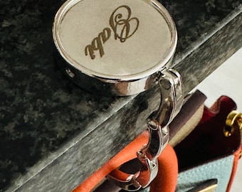 Personalized Purse Hook: Custom Engraved Foldable Bag Hanger