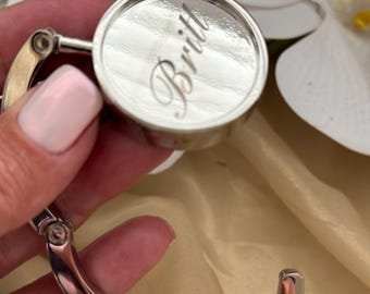 Personalized Purse Hook for Table: Engraved Folding Bag Hanger